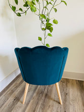 Load image into Gallery viewer, teal scalloped chair
