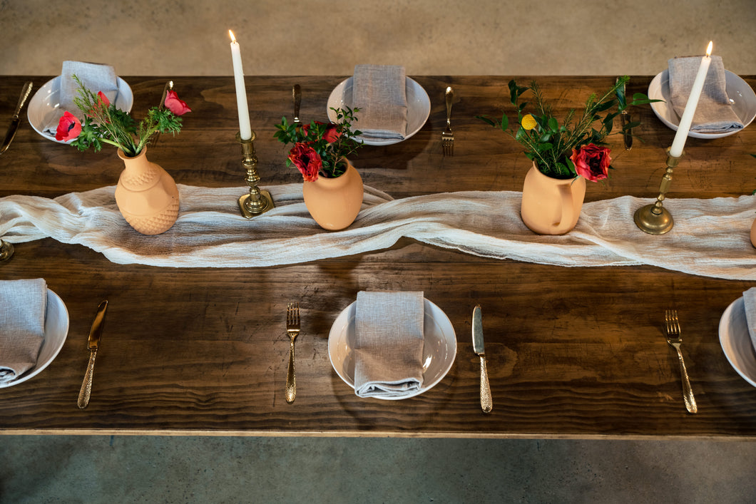 cream cheesecloth table runners